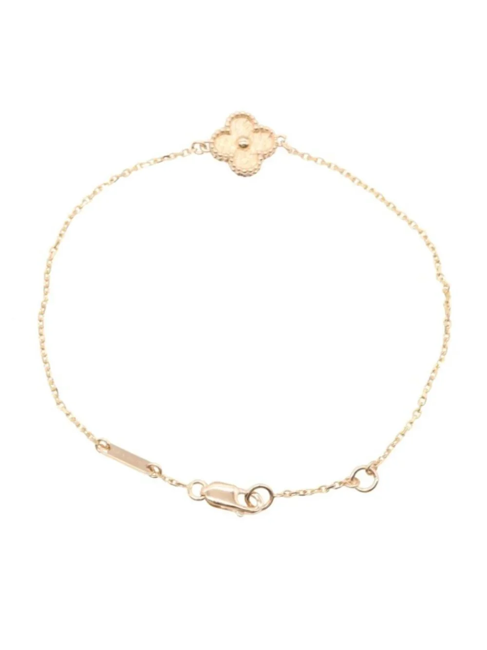 Van Cleef & Arpels Vintage Alhambra Bra 15 16.5 18k Pink Gold Bracelet